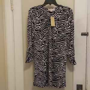 Michael kors zebra mk top nwt sz M